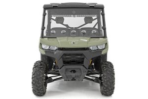 Can-Am Defender XT HD10 Windshield - Front - Rough Country - Vented, Scratch Resistant - '16-'21 Can-Am Defender XT HD10 Windshield - Front - Rough Country - Vented, Scratch Resistant - '16-'21